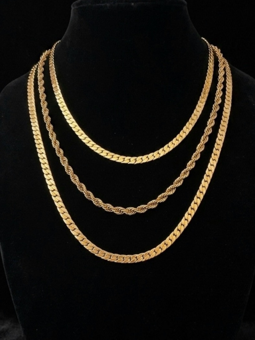 #12 GOLDETTE NY Vintage Gold-tone Multi-strand Necklace